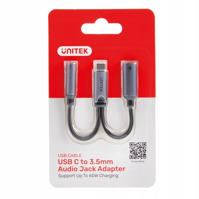 Unitek Adapter USB-C na minijack 3,5mm i USB-C
