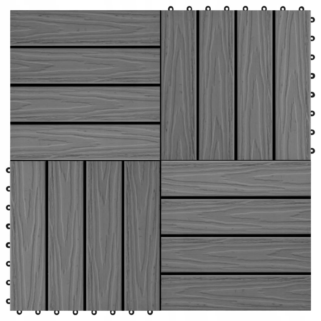 PŁYTKI TARASOWE TŁOCZONE WPC 11SZT 30X30CM 1M² SZARE
