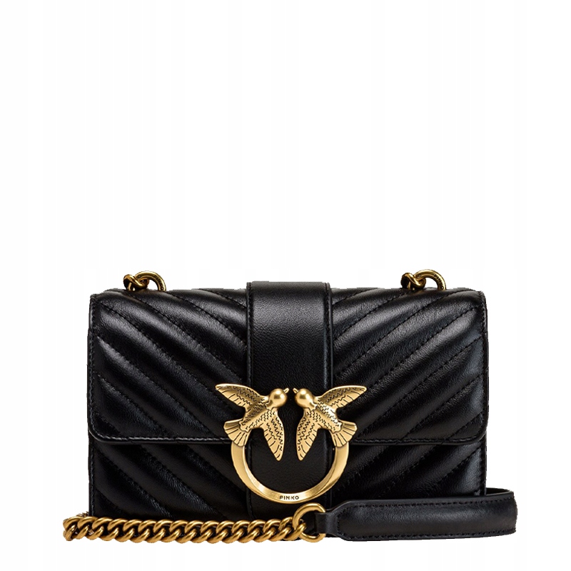 PINKO Czarna torebka Love Mini Icon Chevron 12677101863 - Main Image