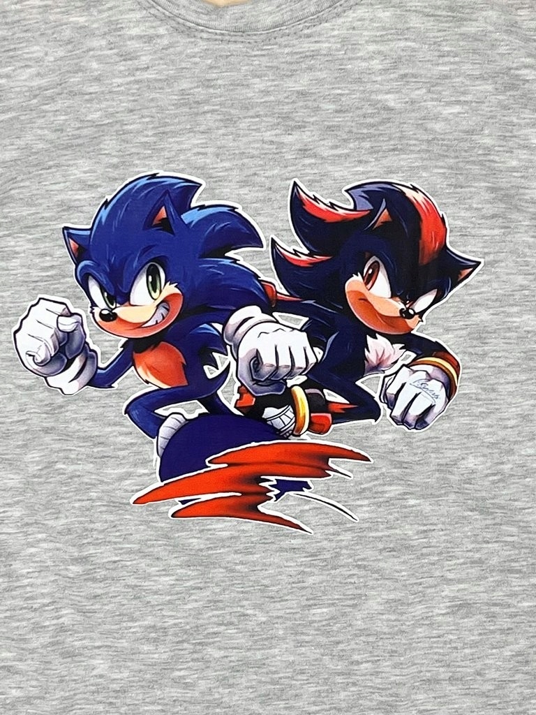 T-shirt chłopięcy bluzka koszulka bawełna polski SONIC Amir Szary 140