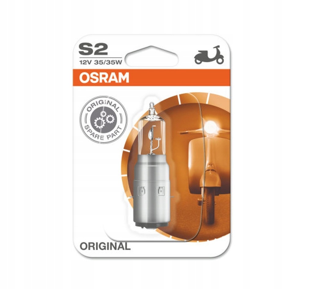 ŻARÓWKA OSRAM DO MOTORA, SKUTERA 12V 35/35W BA20d