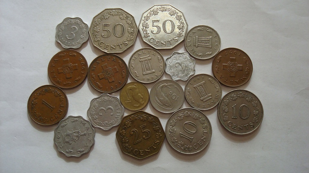 Zestaw 18 monet obiegowych Malta