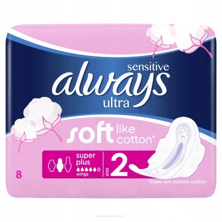 ALWAYS ULTRA SENSITIVE SUPER PLUS PODPASKI 8 SZT