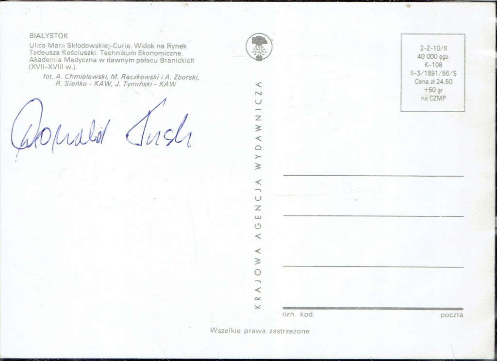 Donald Tusk autograf