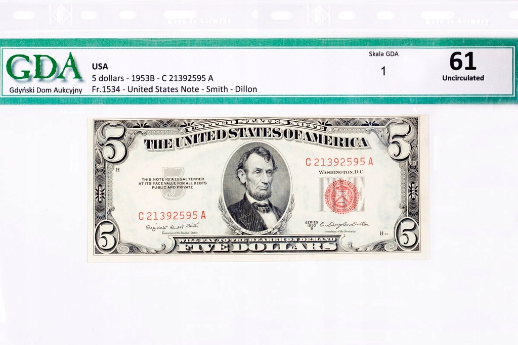 USA 5 Dolarów 1953r GDA UNC 61