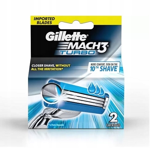 2x Gillette Mach3 Turbo Wkłady/nożyki do maszynki