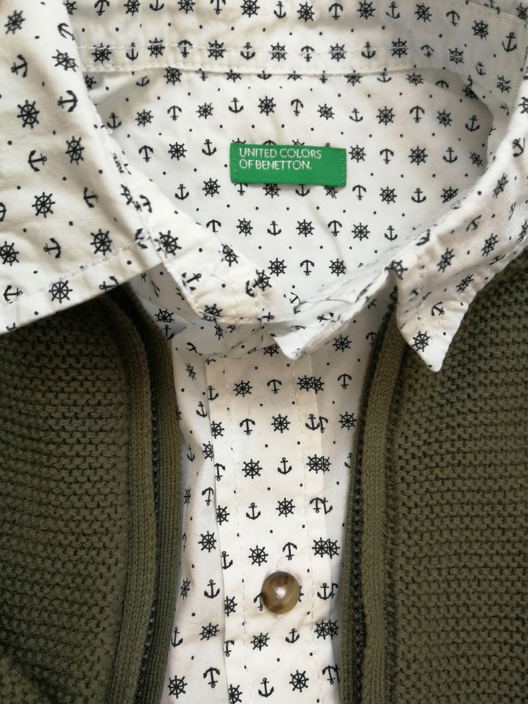 Elegancka koszula BENETTON STAN IDEALNY (90cm)