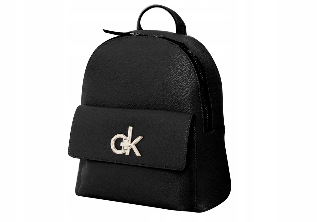 CALVIN KLEIN SKÓRZANY PLECAK DAMSKI RE-LOCK BLACK