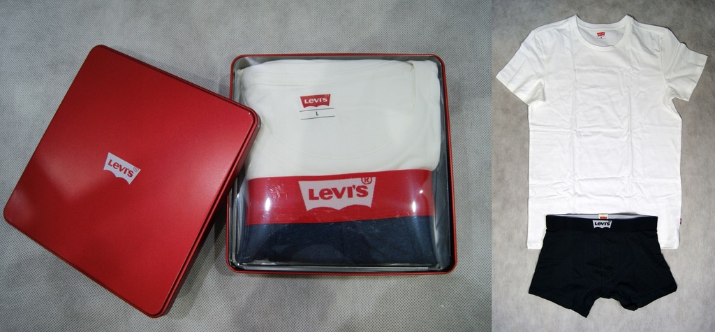 Levis Box Set Koszulka + Bokserki M GRANAT