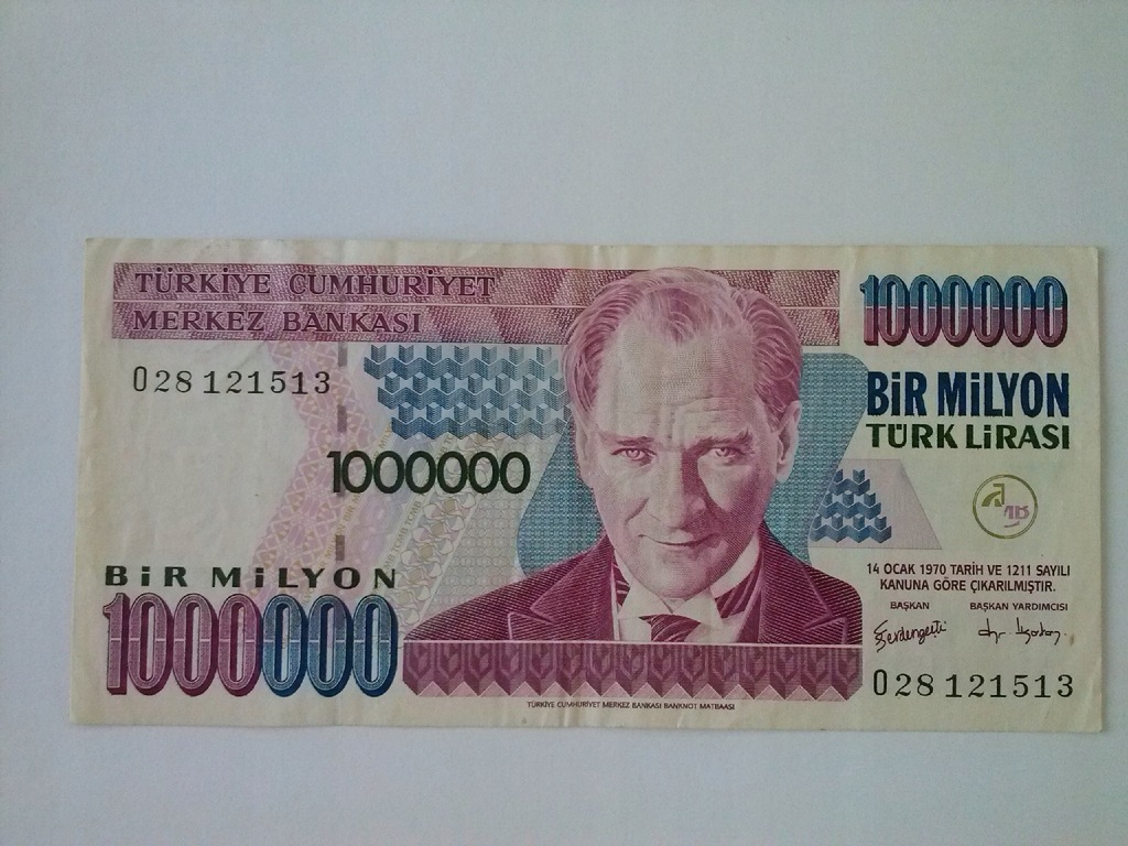 TURCJA 1000000 LIRASI 1996 P213