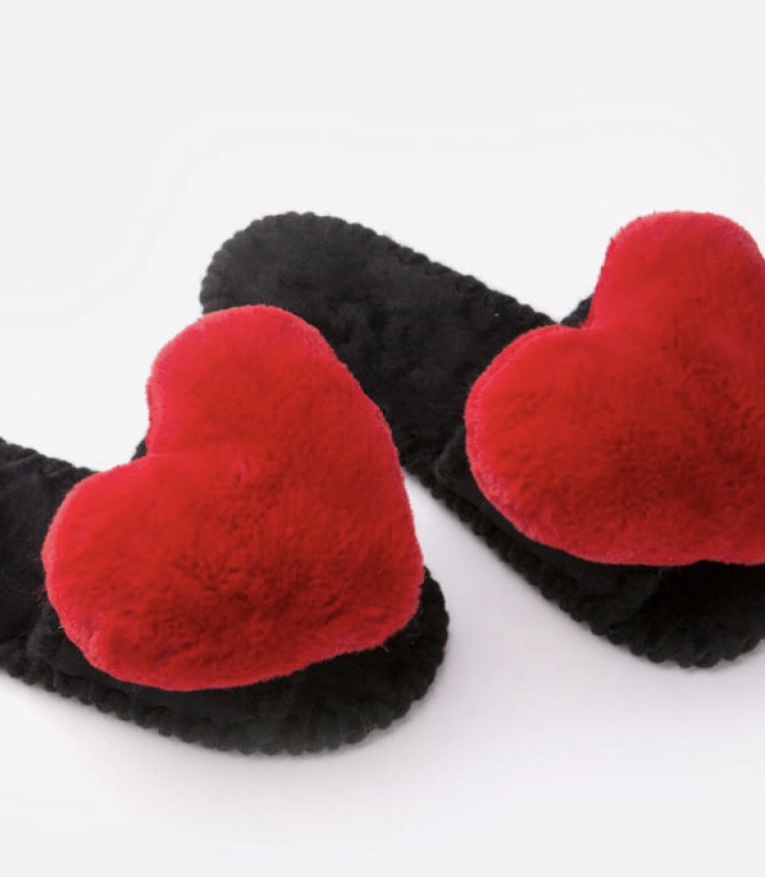 KAPCIE DAMSKIE HANDMADE WELUR WALENTYNKI SERCE MIĘKKIE MOCNE 40-41 +WOREK
