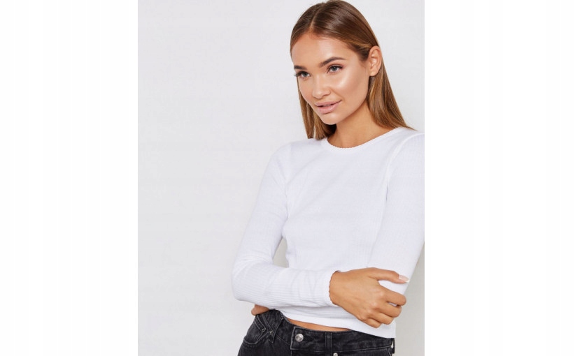 Y7I403*TOPSHOP TOP PRĄŻKOWANY BIAŁY 38 M F00