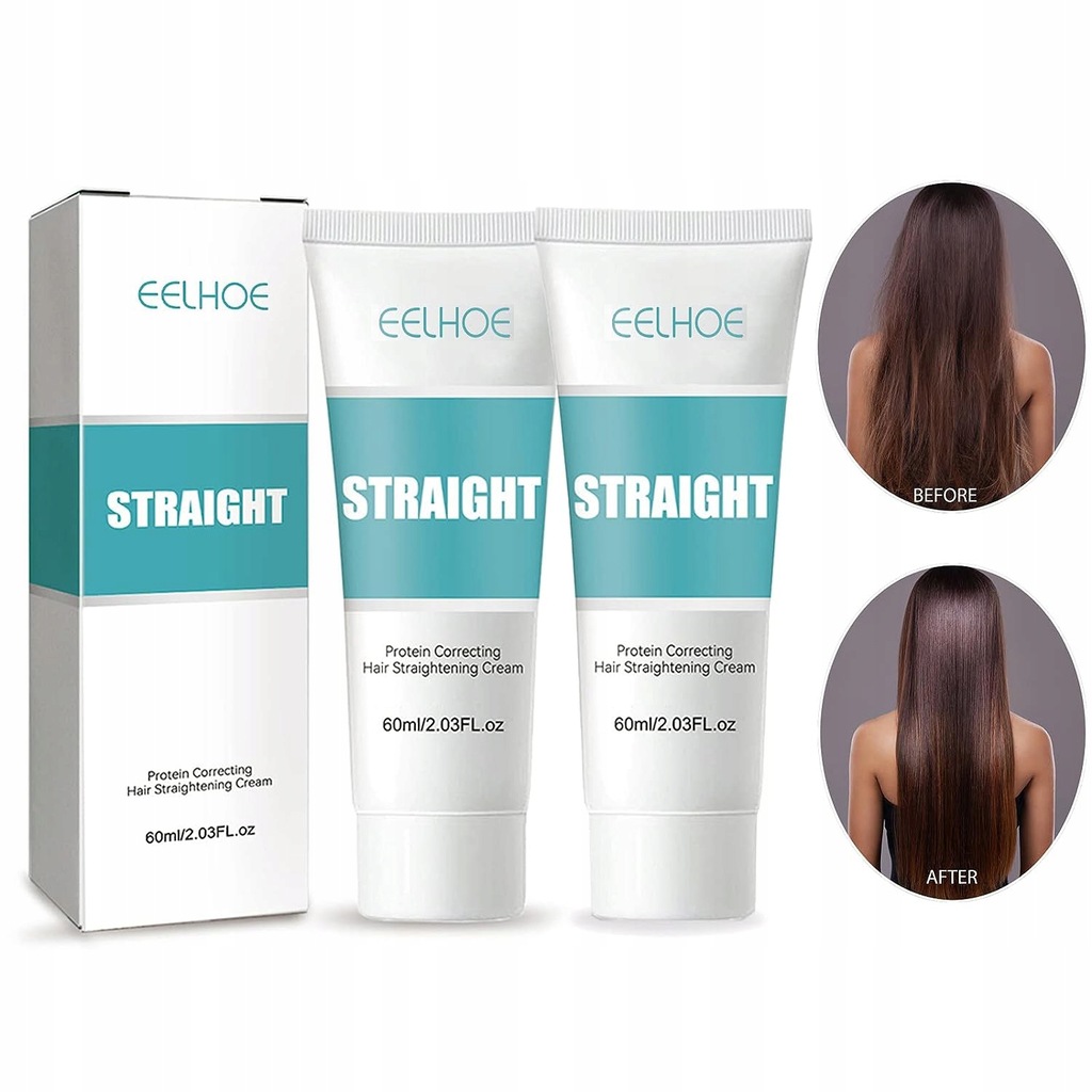 EELHOE Straight Cream 60ml - Proteinowy Krem Prostujący Włosy