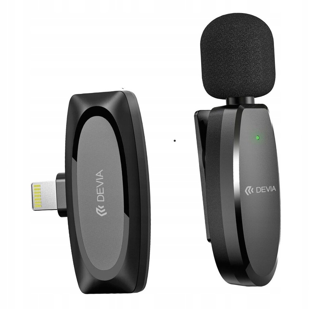 Devia Mikrofon bezprzewodowy krawatowy do iPhone Lightning mały do TikToka