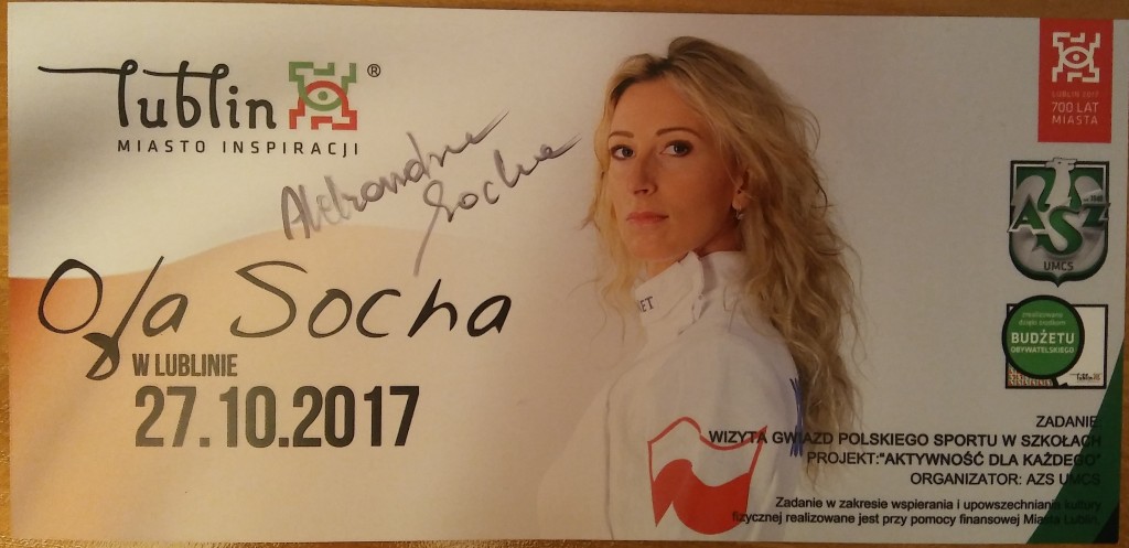 Aleksandra Socha - zdjęcie z autografem - dla Beti