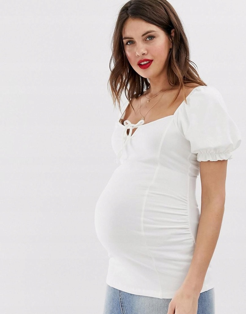 ASOS MATERNITY__XDI CIĄŻOWA BLUZKA MARSZCZENIA__S