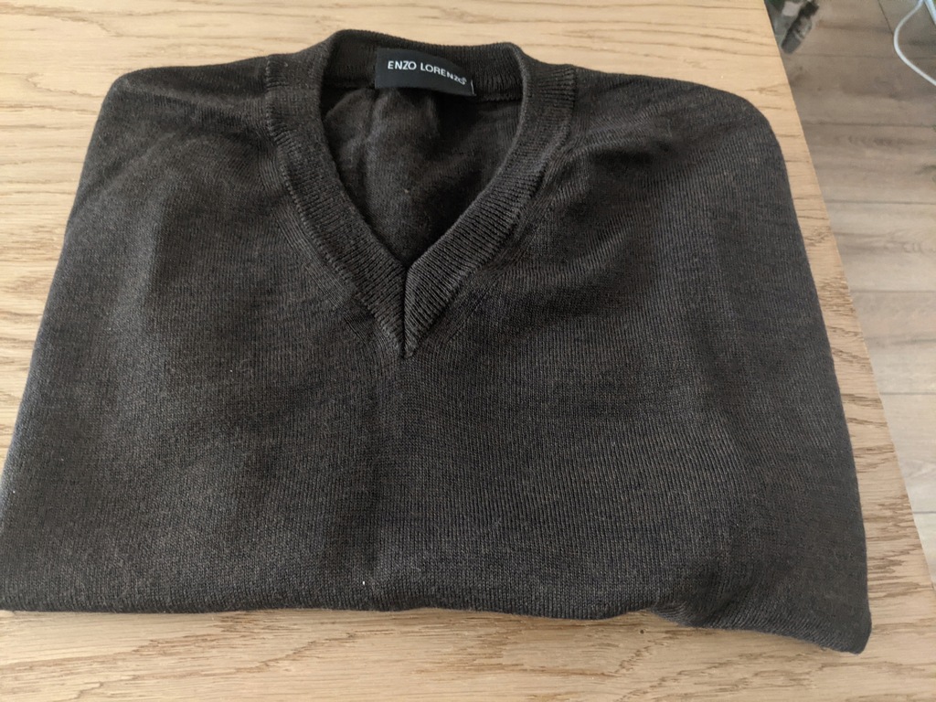 Bezrękawnik męski XL kamizelka sweterkowa 54 wool dekolt V