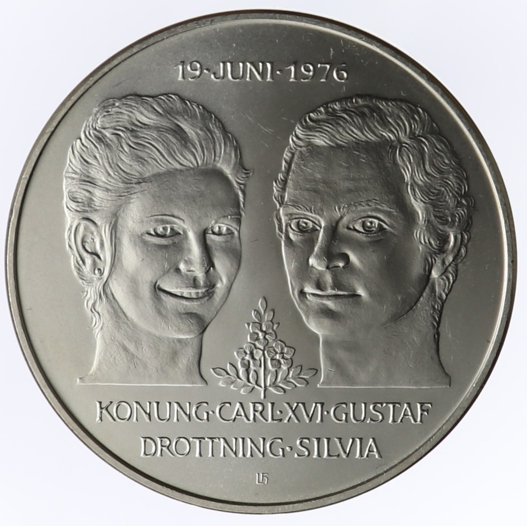 50 koron - Carl XVI Gustaf - 1976 rok - SREBRO