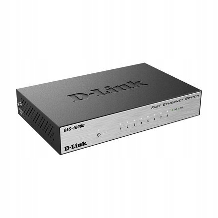 D-Link Switch DES-1008D Unmanaged, Desktop, 10/100