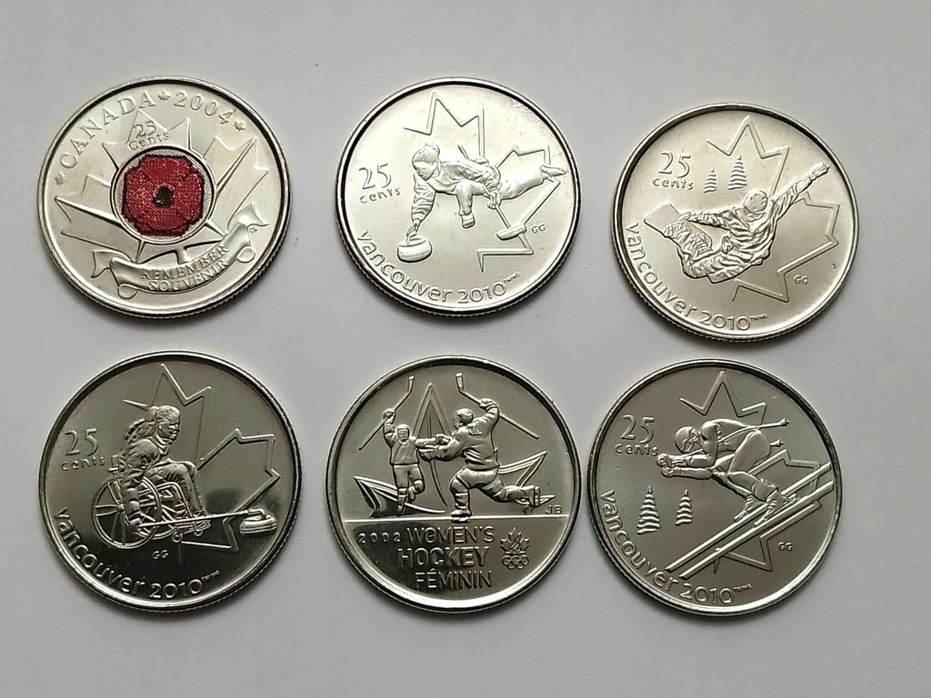 Kanada 6x25 cent zestaw stan l