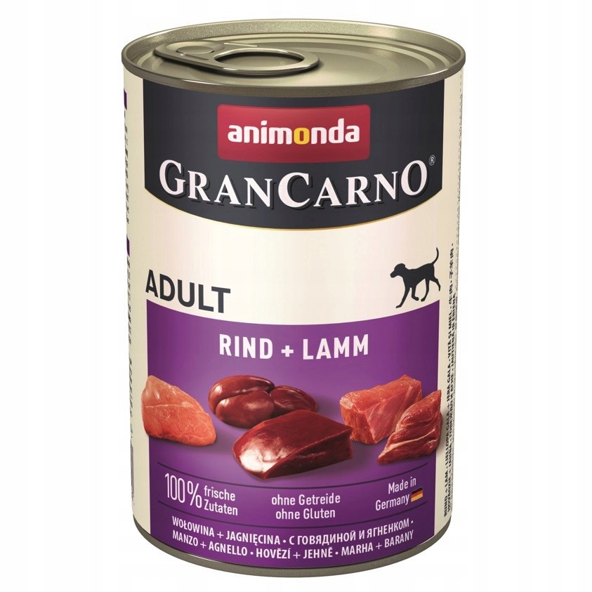 Animonda grancarno adult smak: wołowina i jagnięcina 400g - mokra karma dla
