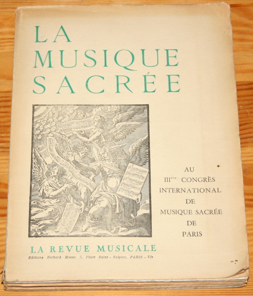 LA MUSIQUE SACREE Paris 1957