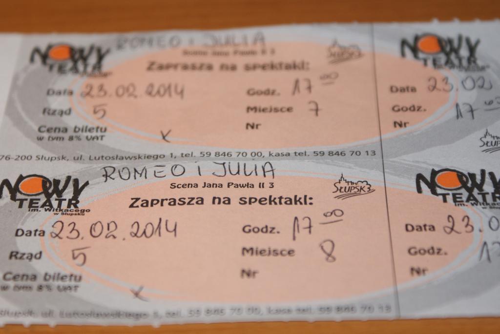 Bilet dla 2 osób na spektakl "Romeo i Julia"