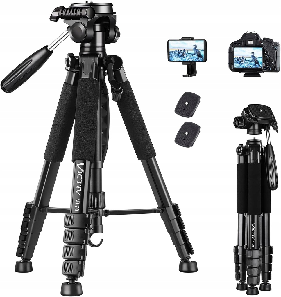 Statyw Tripod Victiv NT70 185 cm czarny do aparatu i smartfona z torbą