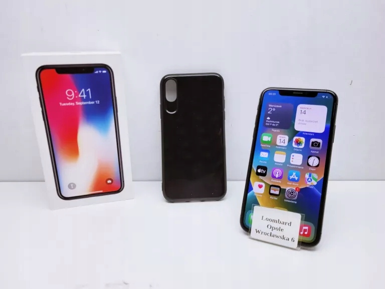 TELEFON IPHONE X 64GB BATERIA SERWIS 76% PUDEŁKO [PĘKNIĘTE PLECKI]