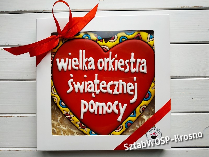 Unikatowe, jedyne Serce WOŚP z piernika - handmade