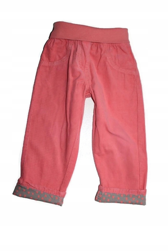 ad769*LUPILU* Koral cienkie spodnie sztruks 86