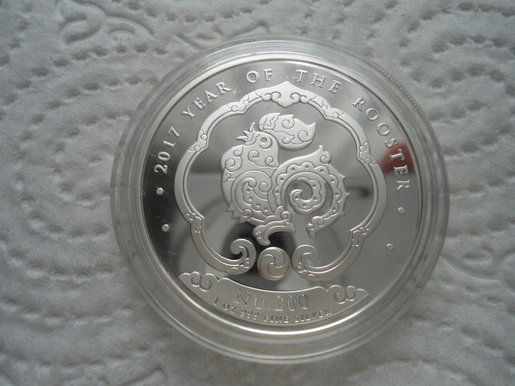 BHUTAN 2017 ROK KOGUTA 200 NGULTRUMS 1 oz Ag 999