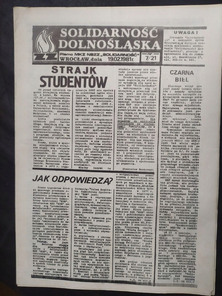 SOLIDARNOŚĆ DOLNOŚLĄSKA NR 7/21