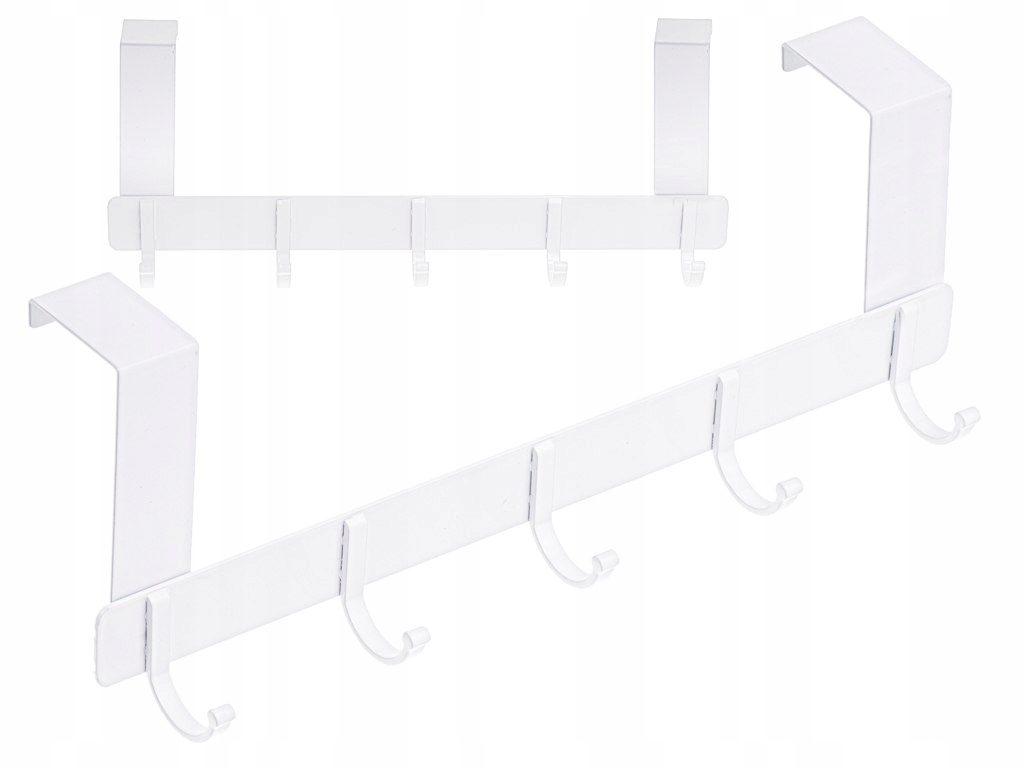 Wieszak haczyk na drzwi ubrania 32cm 5 haków biały