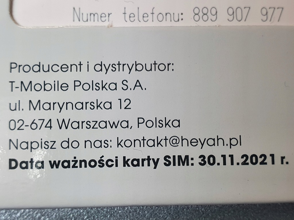 STARTER łatwy Prosty numer 889 907 977 HEYAH