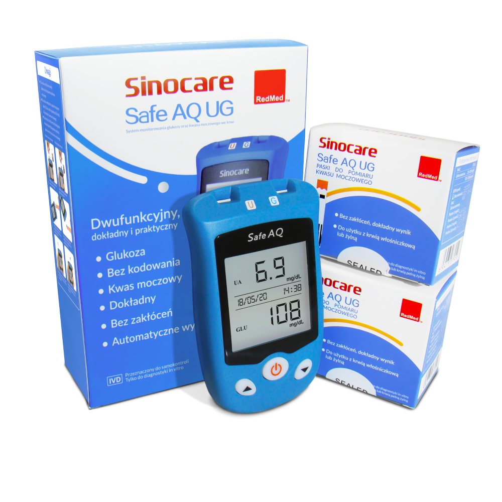 Aparat Kwas moczowy glukoza 100 pasków testowych