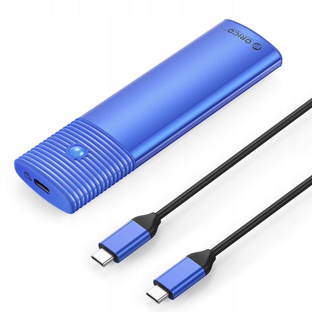 Obudowa do SSD M.2 NVMe / SATA 10Gbps USB-C blue