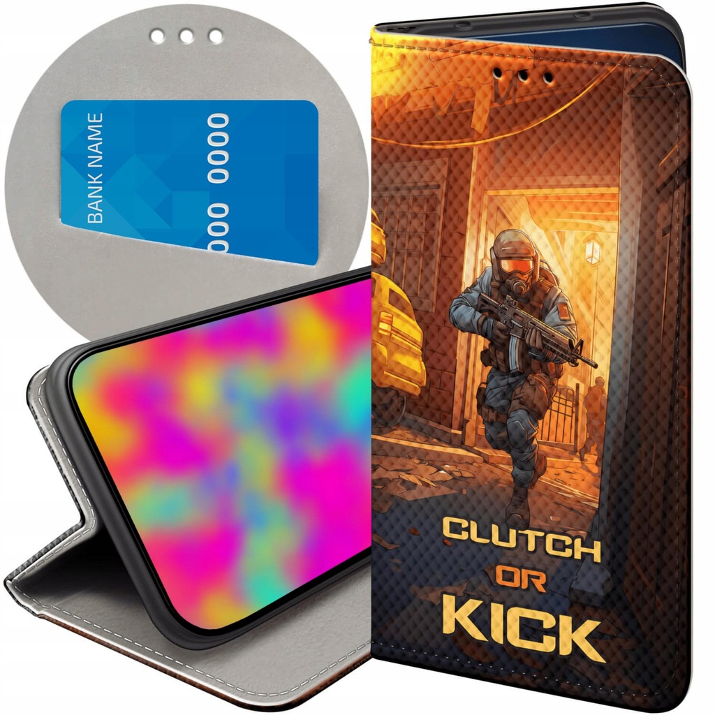 ETUI Z KLAPKĄ DO SAMSUNG GALAXY A41 WZORY CS GO COUNTER-STRIKE FUTERAŁ CASE
