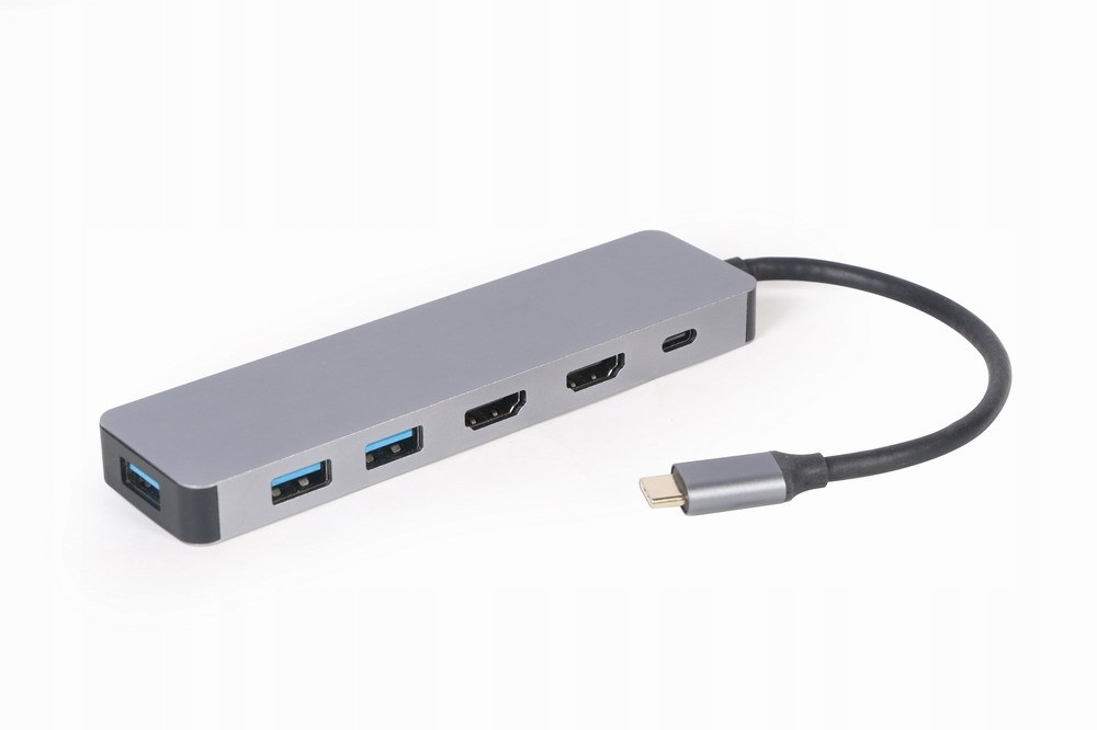 GEMBIRD MULTI ADAPTER USB TYP-C 3W1 SREBRNY HUB