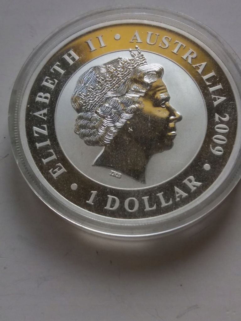 moneta Australia, miś koala złoty na 1 oz Sillver, lustrzanka 2009