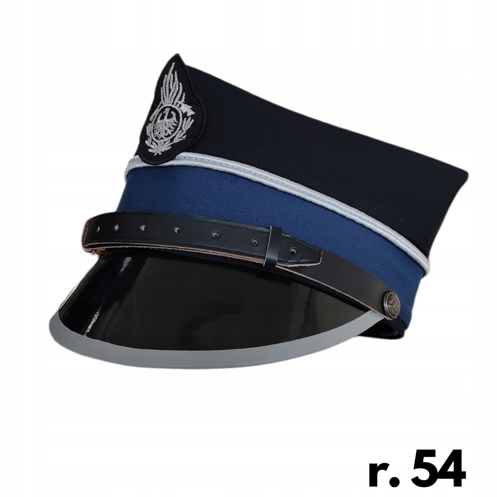 Czapka rogatywka z okuciem i galonem strażacka rozmiar 54