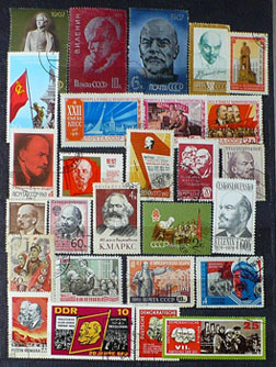 Więcej twarzy Lenina - zestaw znaczków ZSRR DDR