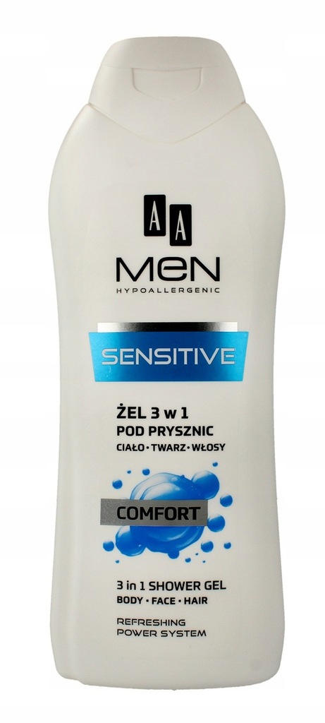 AA Men Sensitive Żel pod prysznic 3w1 Comfort 400