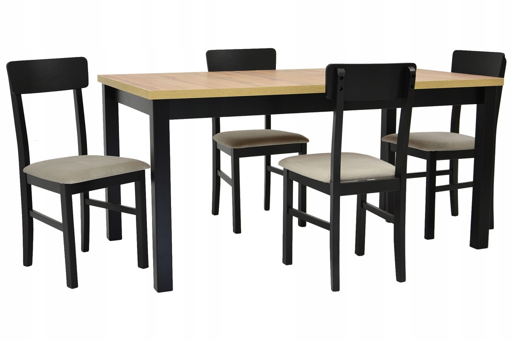 Stół 90x160/200 cm i 4 krzesła LEO inne kolory