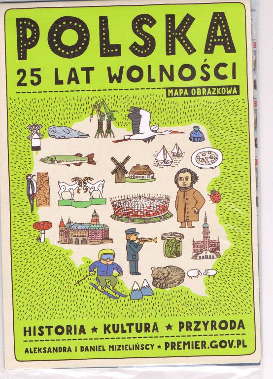 MAPA OBRAZKOWA  POLSKA 25 LAT WOLNOŚCI