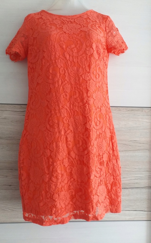 Sukienka koronkowa koralowa Dorothy Perkins 36 S