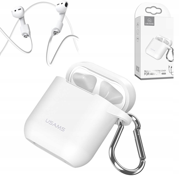 Silikonowe Etui Case do słuchawek AirPods Białe