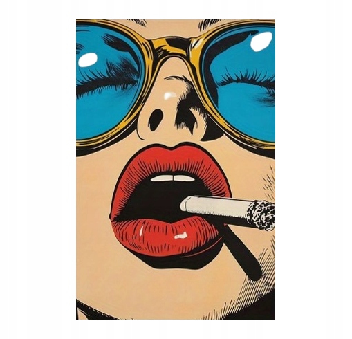"Red Lips" – Dekoracyjny Plakat Przedstawiający Styl i Bunt