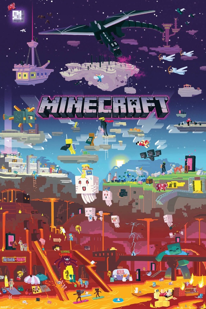 Plakat gamingowy gry Minecraft World Beyond 61 x 91,5 cm