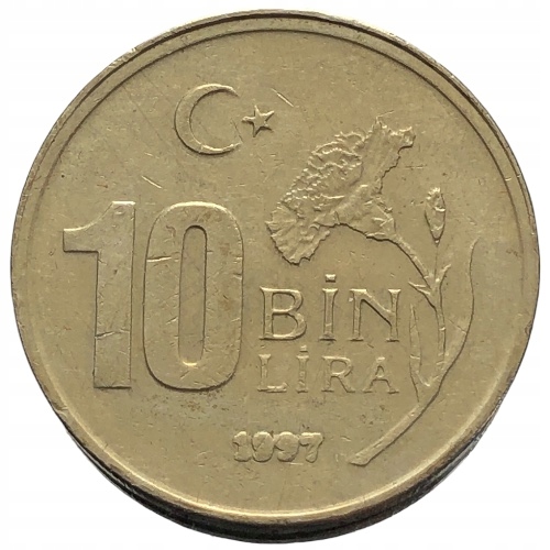 66716. Turcja, 10 000 lir, 1997r.